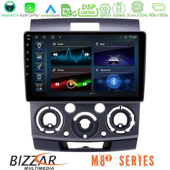 Bizzar m8² Series 8core Android14 4+32gb  Ford Ranger/mazda Bt50 Navigation Multimedia Tablet 9" με Carplay & Android Auto u-m82-Fd0687