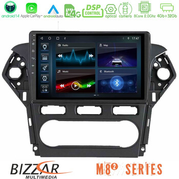 Bizzar m8² Series 8core Android14 4+32gb  Ford Mondeo 2011-2014 Navigation Multimedia Tablet 9" με Carplay & Android Auto u-m82-Fd0920