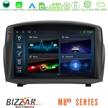 Bizzar m8² Series 8core Android14 4+32gb  Ford Fiesta 2008-2012 Navigation Multimedia Tablet 9" (Oem Style) με Carplay & Android Auto u-m82-Fd1451
