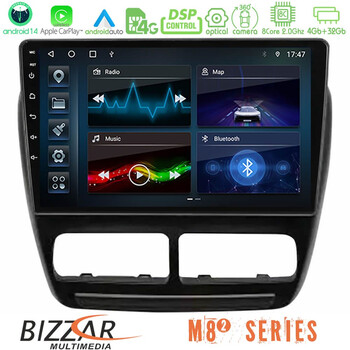 Bizzar m8² Series 8core Android14 4+32gb  Fiat Doblo / Opel Combo 2010-2014 Navigation Multimedia Tablet 9" με Carplay & Android Auto u-m82-Ft1032