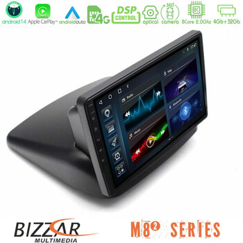Bizzar m8² Series 8core Android14 4+32gb  Fiat Doblo 2002-2009 Navigation Multimedia Tablet 9" με Carplay & Android Auto u-m82-Ft1892