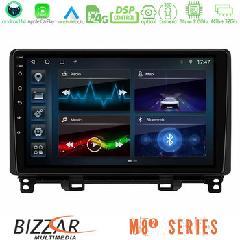 Bizzar m8² Series 8core Android14 4+32gb  Honda Jazz 2021-2025 Navigation Multimedia Tablet 9" με Carplay & Android Auto u-m82-Hd0363