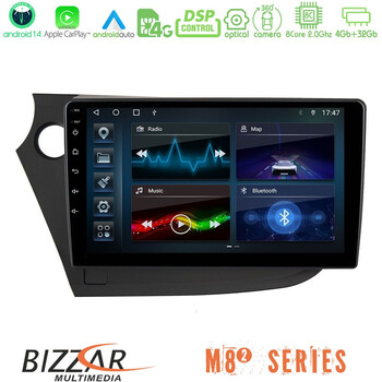 Bizzar m8² Series 8core Android14 4+32gb  Honda Insight 2009-2015 Navigation Multimedia Tablet 9" με Carplay & Android Auto u-m82-Hd0821