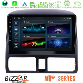 Bizzar m8² Series 8core Android14 4+32gb  Honda crv 2002-2006 Navigation Multimedia Tablet 9" με Carplay & Android Auto u-m82-Hd0873