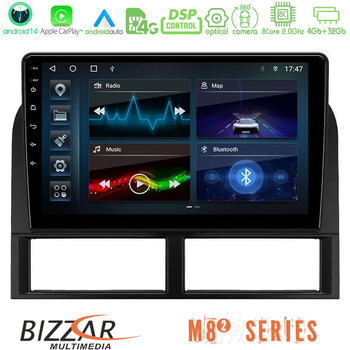 Bizzar m8² Series 8core Android14 4+32gb  Jeep Grand Cherokee 1999-2004 Navigation Multimedia Tablet 9" με Carplay & Android Auto u-m82-Jp027n
