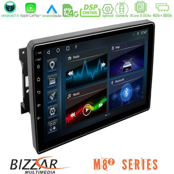 Bizzar m8² Series 8core Android14 4+32gb  Chrysler / Dodge / Jeep Navigation Multimedia Tablet 10" με Carplay & Android Auto u-m82-Jp0744