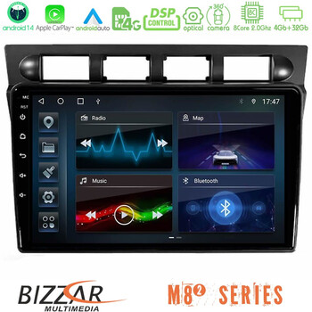 Bizzar m8² Series 8core Android14 4+32gb  kia Picanto 2004-2007 Navigation Multimedia Tablet 9″ με Carplay & Android Auto με Carplay & Android Auto u-m82-Ki0469