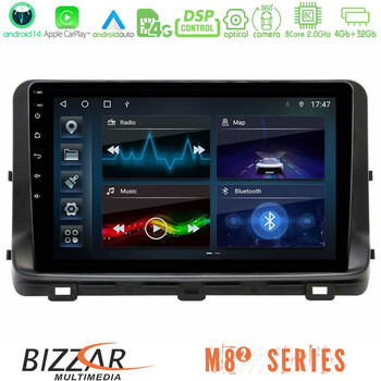 Bizzar m8² Series 8core Android14 4+32gb  kia Ceed 2018-2023 Navigation Multimedia Tablet 9" με Carplay & Android Auto u-m82-Ki1259