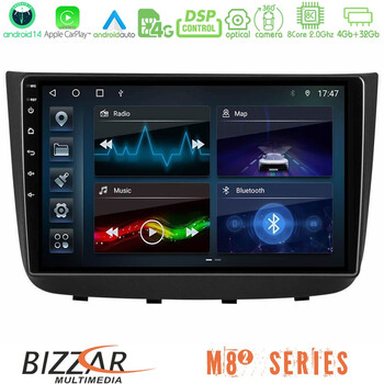Bizzar m8² Series 8core Android14 4+32gb  Mercedes Vito/viano 2003-2006 Navigation Multimedia Tablet 10″ με Carplay & Android Auto u-m82-Mb1632