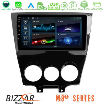 Bizzar m8² Series 8core Android14 4+32gb  Mazda rx8 2008-2012 Navigation Multimedia Tablet 9" με Carplay & Android Auto u-m82-Mz0452