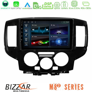 Bizzar m8² Series 8core Android14 4+32gb  Nissan Nv200 Navigation Multimedia Tablet 9" με Carplay & Android Auto (Μαύρο) u-m82-Ns0391bl