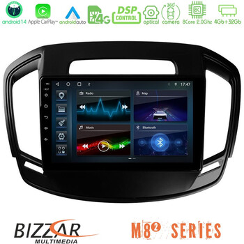 Bizzar m8² Series 8core Android14 4+32gb  Opel Insignia 2014-2017 Navigation Multimedia Tablet 9" με Carplay & Android Auto u-m82-Op0064