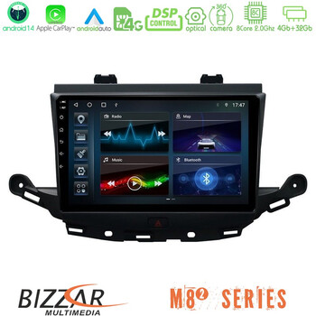 Bizzar m8² Series 8core Android14 4+32gb  Opel Astra k 2015-2019 Navigation Multimedia Tablet 9" με Carplay & Android Auto u-m82-Op0113