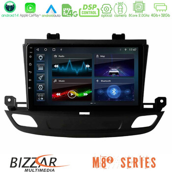 Bizzar m8² Series 8core Android14 4+32gb  Opel Insignia 2 2017-2020 Navigation Multimedia Tablet 9"  με Carplay & Android Auto u-m82-Op1402