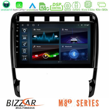 Bizzar m8² Series 8core Android14 4+32gb  Porsche Cayenne 2003-2010 Navigation Multimedia Tablet 9" με Carplay & Android Auto u-m82-Pc0956