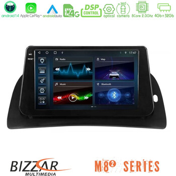 Bizzar m8² Series 8core Android14 4+32gb  Renault Kangoo 2015-2018 Navigation Multimedia Tablet 9" με Carplay & Android Auto u-m82-Rn1027