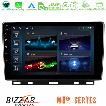 Bizzar m8² Series 8core Android14 4+32gb  Renault Clio 5 2020-2024 Navigation Multimedia Tablet 9" με Carplay & Android Auto u-m82-Rn1389