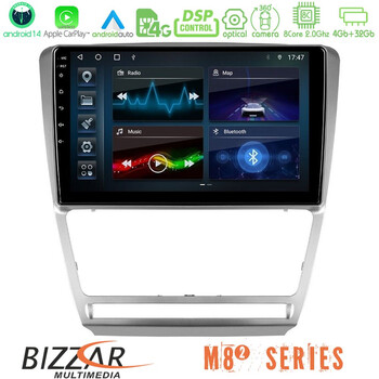 Bizzar m8² Series 8core Android14 4+32gb  Skoda Octavia 5 Navigation Multimedia Tablet 10" με Carplay & Android Auto u-m82-Sk229s