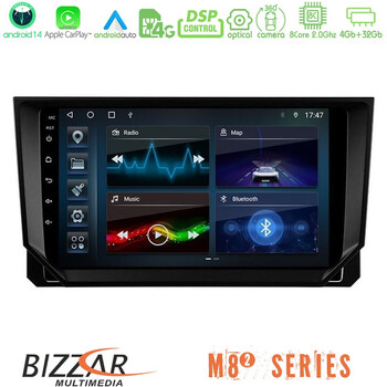 Bizzar m8² Series 8core Android14 4+32gb  Seat Arona/ibiza Navigation Multimedia Tablet 9" με Carplay & Android Auto u-m82-St0888
