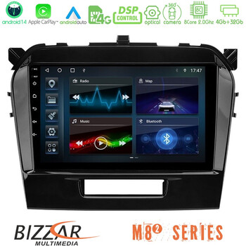 Bizzar m8² Series 8core Android14 4+32gb  Suzuki Vitara 2015-2021 Navigation Multimedia Tablet 9" με Carplay & Android Auto u-m82-Sz0162
