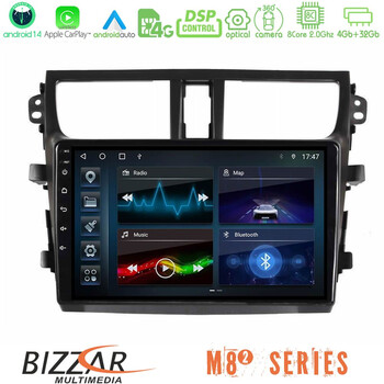 Bizzar m8² Series 8core Android14 4+32gb  Suzuki Celerio 2014-2020 Navigation Multimedia Tablet 9″ με Carplay & Android Auto με Carplay & Android Auto u-m82-Sz0537