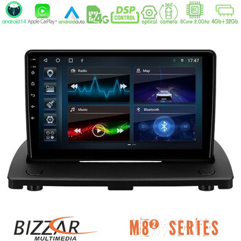 Bizzar m8² Series 8core Android14 4+32gb  Volvo Xc90 2006-2014 Navigation Multimedia Tablet 9" με Carplay & Android Auto u-m82-Vl0976