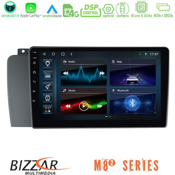 Bizzar m8² Series 8core Android14 4+32gb  Volvo s60 2004-2009 Navigation Multimedia Tablet 9" με Carplay & Android Auto u-m82-Vl1514
