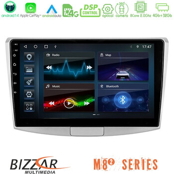 Bizzar m8² Series 8core Android14 4+32gb  vw Passat Navigation Multimedia Tablet 10" με Carplay & Android Auto u-m82-Vw0002