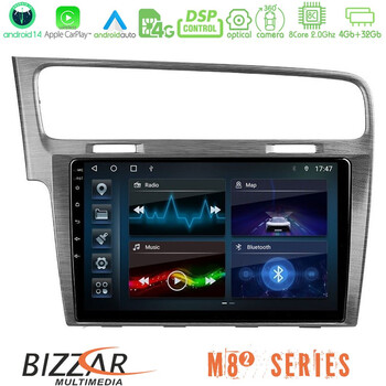 Bizzar m8² Series 8core Android14 4+32gb  vw Golf 7 Navigation Multimedia Tablet 10" με Carplay & Android Auto u-m82-Vw0003al