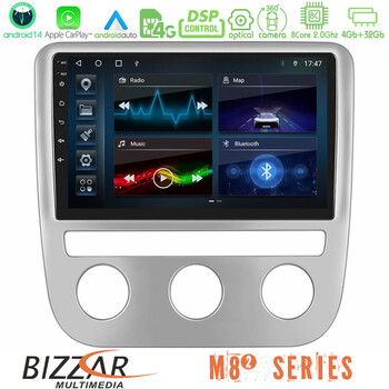 Bizzar m8² Series 8core Android14 4+32gb  vw Scirocco 2008-2014 Navigation Multimedia Tablet 9" με Carplay & Android Auto u-m82-Vw0084