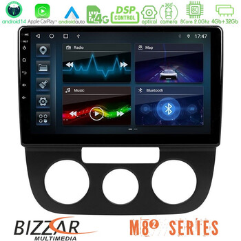 Bizzar m8² Series 8core Android14 4+32gb  vw Jetta Navigation Multimedia Tablet 10" με Carplay & Android Auto u-m82-Vw0393