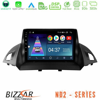Bizzar nd2 Series 8core Android14 2+32gb  Ford c-Max/kuga Navigation Multimedia Tablet 9" με Carplay & Android Auto u-nd2-Fd0047