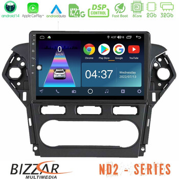Bizzar nd2 Series 8core Android14 2+32gb  Ford Mondeo 2011-2014 Navigation Multimedia Tablet 9" με Carplay & Android Auto u-nd2-Fd0920