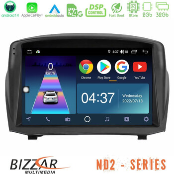 Bizzar nd2 Series 8core Android14 2+32gb  Ford Fiesta 2008-2012 Navigation Multimedia Tablet 9" (Oem Style) με Carplay & Android Auto u-nd2-Fd1451