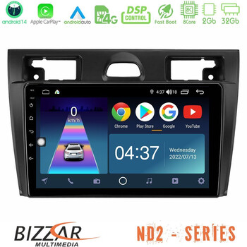 Bizzar nd2 Series 8core Android14 2+32gb  Ford Fiesta/fusion Navigation Multimedia Tablet 9" με Carplay & Android Auto u-nd2-Fd990