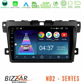 Bizzar nd2 Series 8core Android14 2+32gb  Mazda cx-7 2007-2011 Navigation Multimedia Tablet 9" με Carplay & Android Auto u-nd2-Mz968