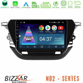 Bizzar nd2 Series 8core Android14 2+32gb  Opel Corsa f 2019-2023 Navigation Multimedia Tablet 9" με Carplay & Android Auto u-nd2-Op1740