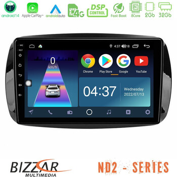 Bizzar nd2 Series 8core Android14 2+32gb  Smart 453 Navigation Multimedia Tablet 9" με Carplay & Android Auto u-nd2-Sm0861