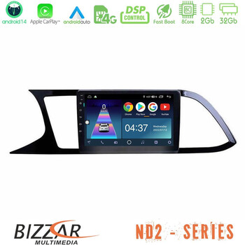 Bizzar nd2 Series 8core Android14 2+32gb  Seat Leon 2013 – 2019 Navigation Multimedia Tablet 9" με Carplay & Android Auto u-nd2-St0790