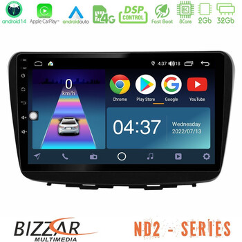 Bizzar nd2 Series 8core Android14 2+32gb  Suzuki Baleno 2016-2021 Navigation Multimedia Tablet 9" με Carplay & Android Auto u-nd2-Sz0513