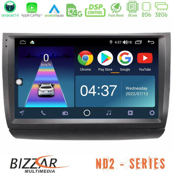 Bizzar nd2 Series 8core Android14 2+32gb  Toyota Prius 2004-2009 Navigation Multimedia Tablet 9" με Carplay & Android Auto u-nd2-Ty1015
