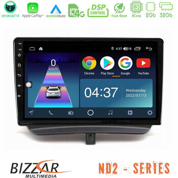 Bizzar nd2 Series 8core Android14 2+32gb  Ford Courier 2015-2023 Navigation Multimedia Tablet 9" με Carplay & Android Auto u-nd2-Fd1794