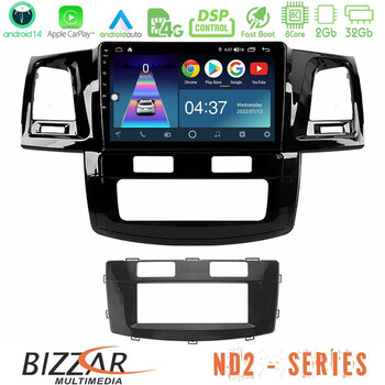Bizzar nd2 Series 8core Android14 2+32gb  Toyota Hilux 2007-2016 Navigation Multimedia Tablet 9" με Carplay & Android Auto u-nd2-Ty666