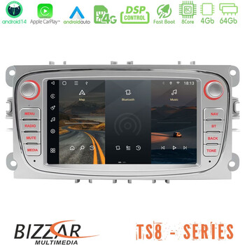 Bizzar Ford Universal 8core Android14 4+64gb Navigation Multimedia Deckless 7" με Carplay/androidauto (Oem Style) u-ts8-Fd11
