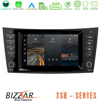 Bizzar Mercedes e Class/cls Class (W211/w219) 8core Android14 4+64gb Navigation Multimedia Deckless 7" με Carplay/androidauto (Oem Style) u-ts8-Mb99
