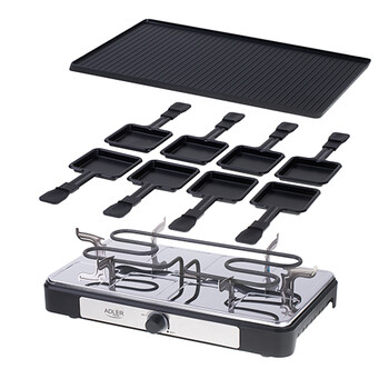 ADLER ELECTRIC GRILL - RACLETTE 1400W BLACK
