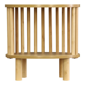 Κομοδίνο Nodial pakoworld MDF/Bamboo σε φυσική απόχρωση Φ40x40εκ