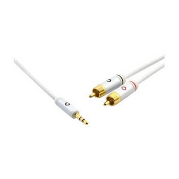 Oehlbach i-Connect J Καλώδιο ήχου φορητής συσκευής  3.5mm Jack  - 2 x RCA  1.5m White (Τεμάχιο)