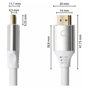 Oehlbach Black Magic MKII Καλώδιο HDMI® 2.1 48Gbps 8K/60Hz 30 χρόνια Εγγύηση 1.5m ιδανικό για PS5, XBOX White (Τεμάχιο)