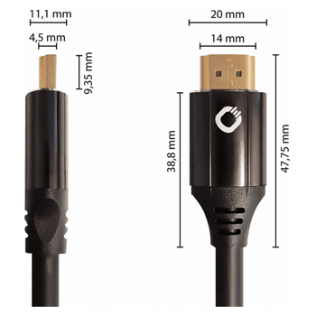 Oehlbach Black Magic MKII Καλώδιο HDMI® 2.1 48Gbps 8K/60Hz 30 χρόνια Εγγύηση 0.75m ιδανικό για PS5, XBOX Black (Τεμάχιο)